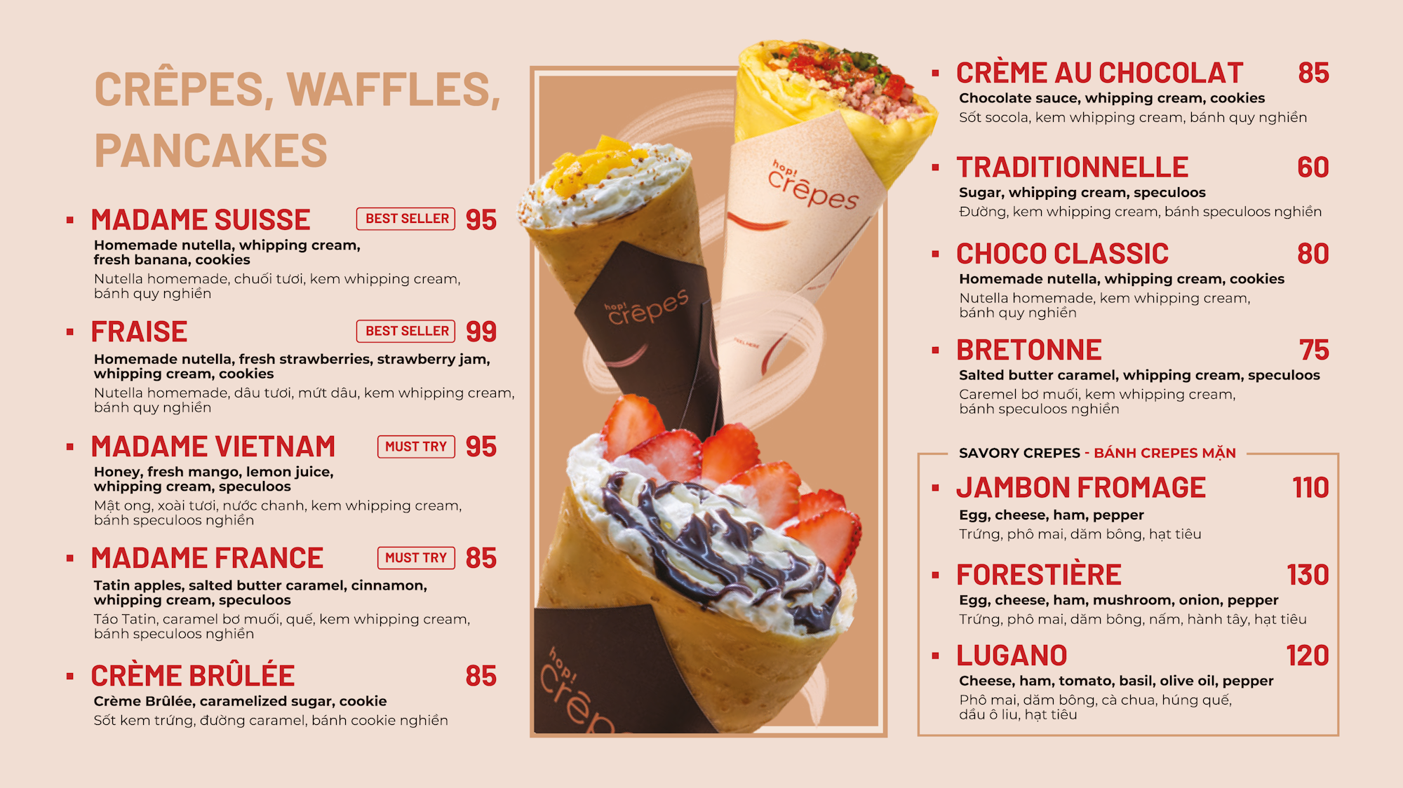 Menu HOP! Crêpes - Desktop